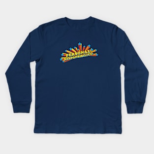 Personal Responsibility 70's Blue & Yellow Kids Long Sleeve T-Shirt